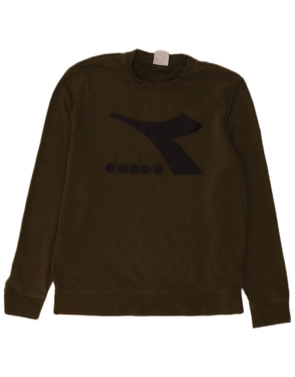Diadora Mens Graphic Sweatshirt Jumper Small Khaki Cotton
