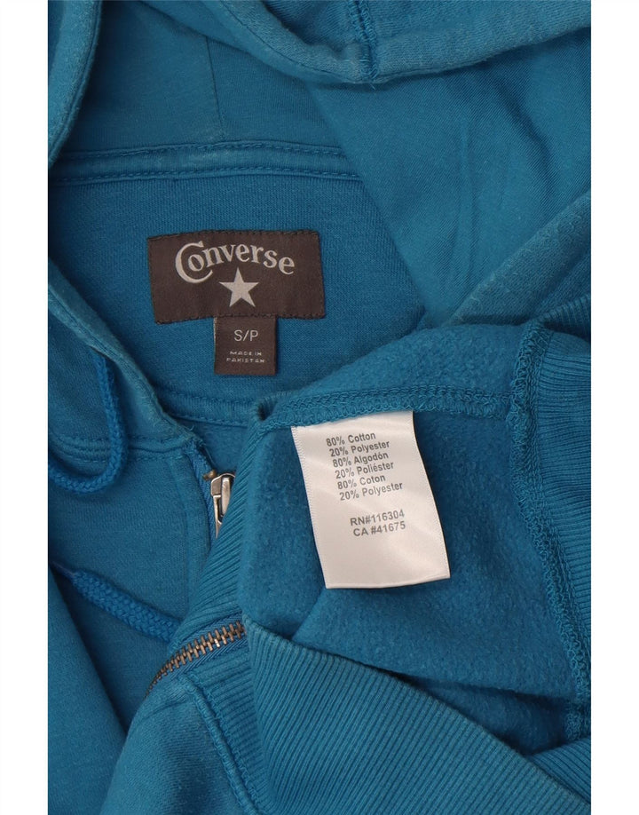 Converse Mens Zip Hoodie Sweater Small Blue Cotton