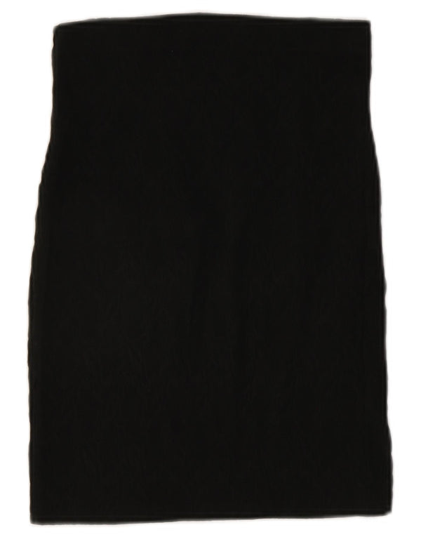 Vintage Womens Straight Skirt W24 XS Black Viscose