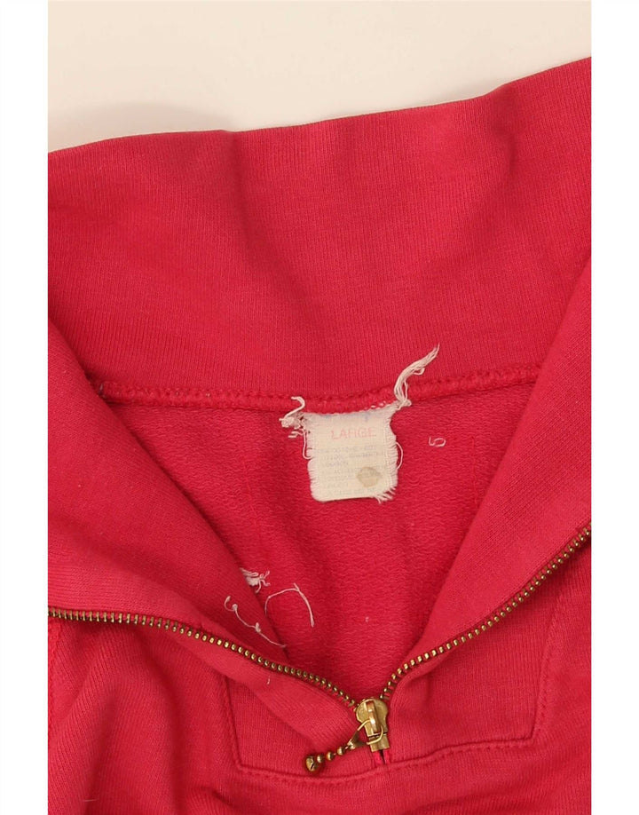 Champion Mens Zip Neck Sweatshirt Jumper Large Red