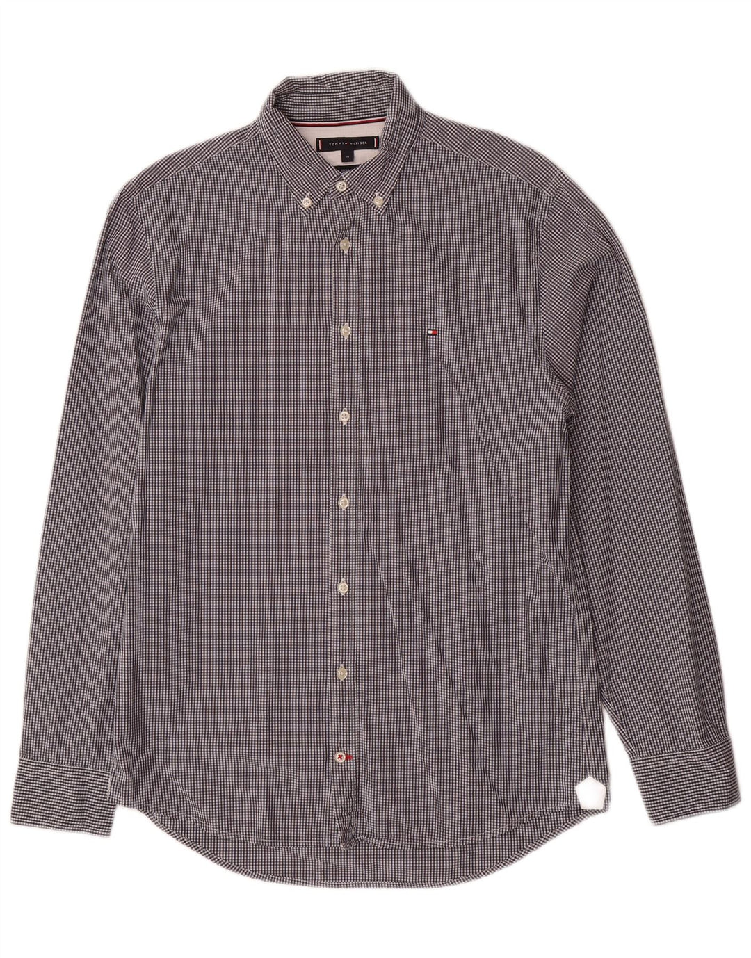 Tommy Hilfiger Mens Regular Fit Shirt Medium Black Gingham