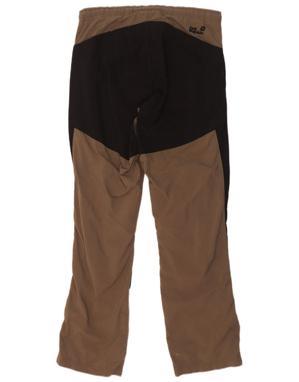 Jack Wolfskin Mens Hiking Trousers Medium W32 L33 Brown Colourblock