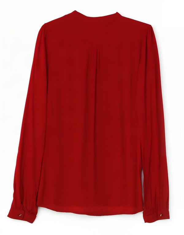 Zara Womens Military Shirt Blouse UK 10 Small Burgundy