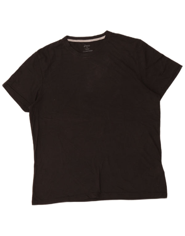 Asics Mens T-Shirt Top 2XL Black Cotton