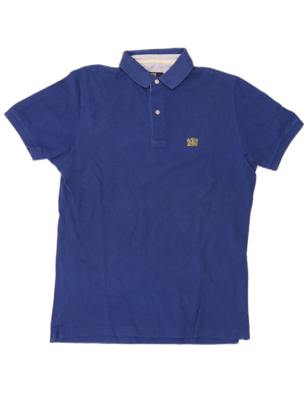 Boggi Mens Polo Shirt Medium Blue Cotton
