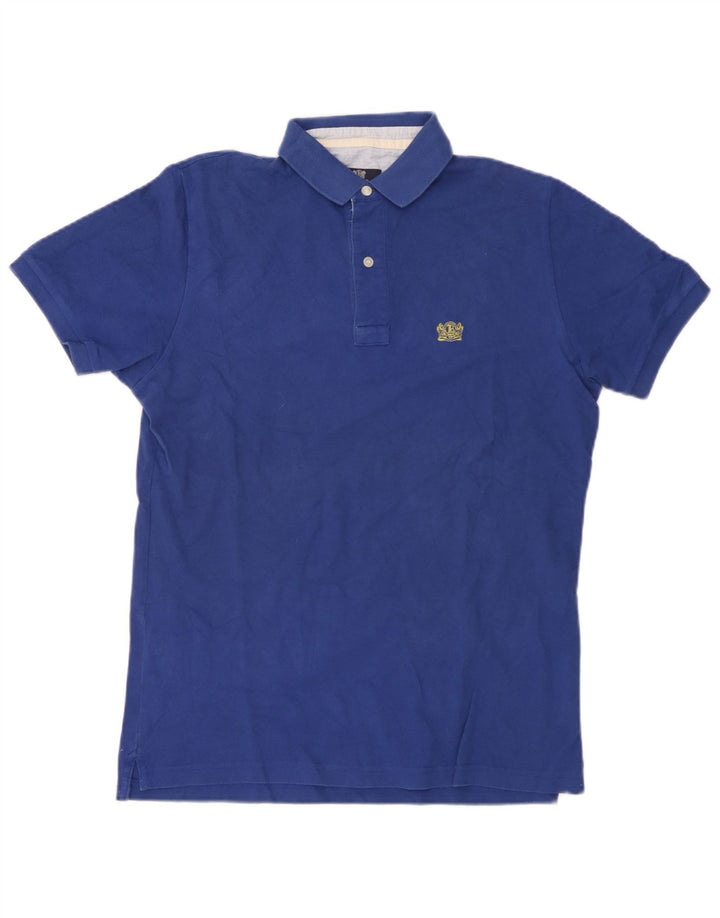 Boggi Mens Polo Shirt Medium Blue Cotton