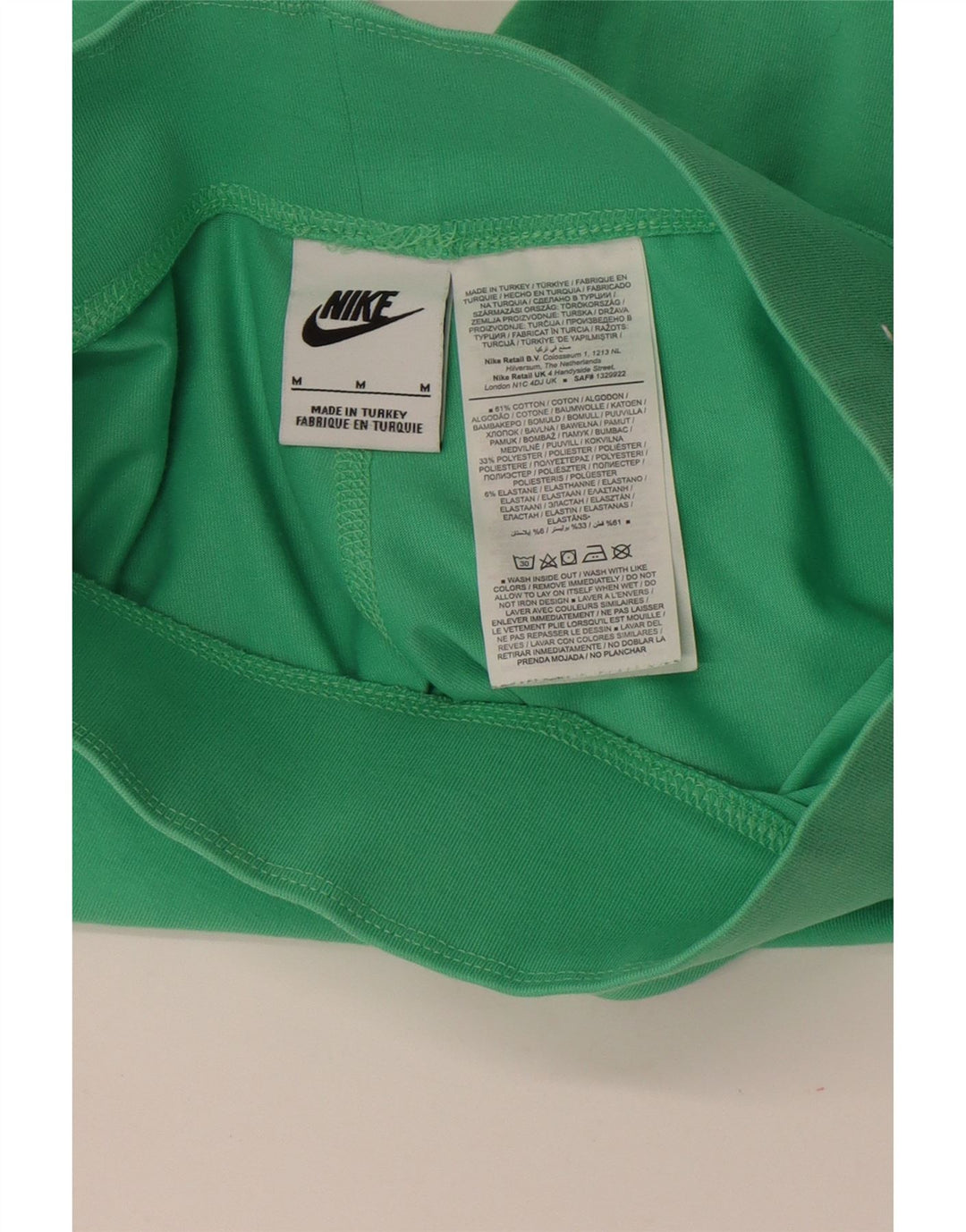 Nike Womens Graphic Sport Shorts UK 12 Medium  Green Cotton