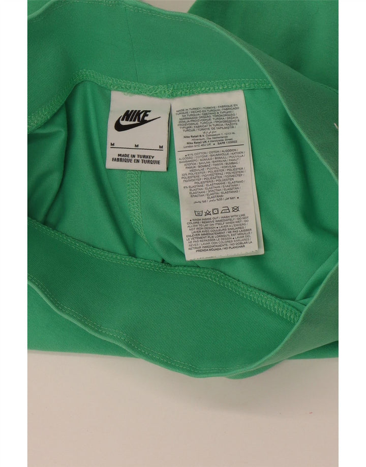 Nike Womens Graphic Sport Shorts UK 12 Medium  Green Cotton