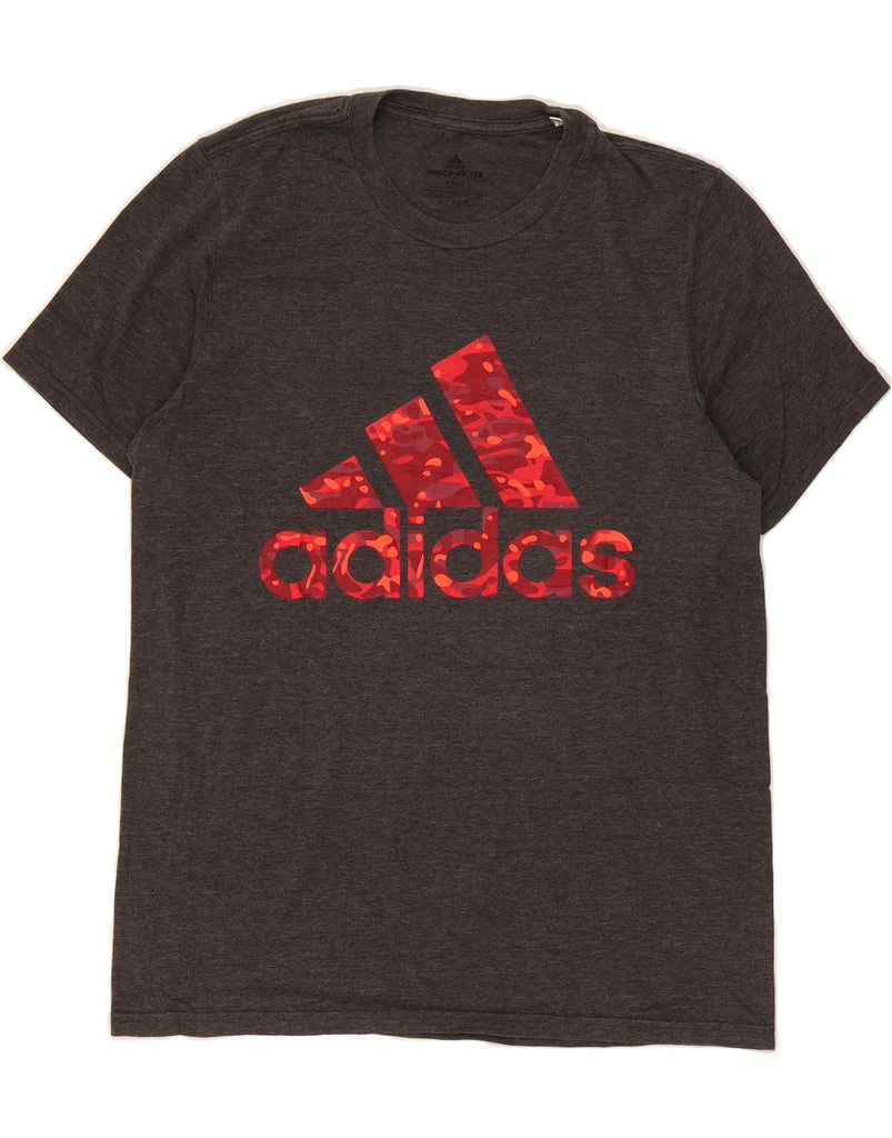 ADIDAS Mens Graphic T-Shirt Top Medium Grey Vintage Adidas and Second-Hand Adidas from Messina Hembry 