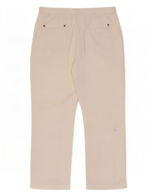 CLASSIC Womens Straight Chino Trousers UK 18 XL W36 L28 White Cotton