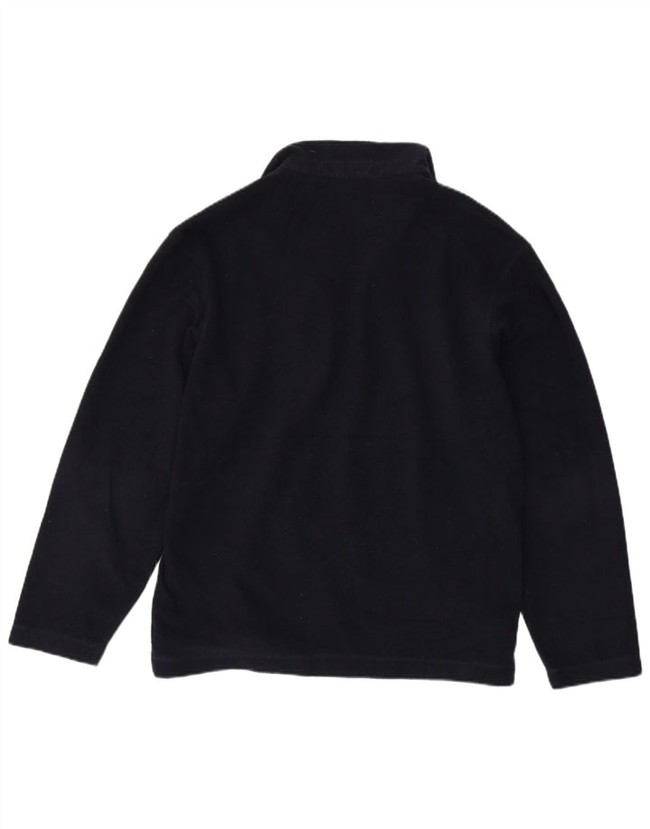 Marks & Spencer Mens Zip Neck Fleece Jumper Medium Navy Blue Polyester