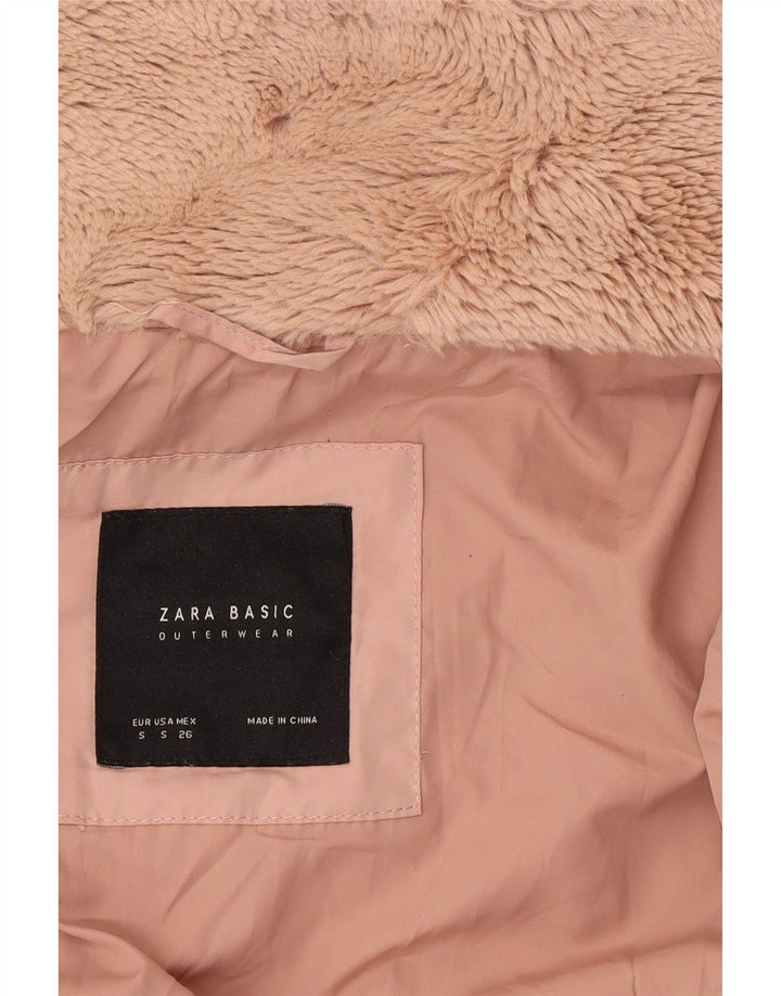 Zara Womens Crop Padded Jacket UK 10 Small Pink
