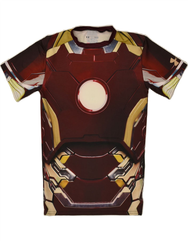 UNDER ARMOUR Boys Iron Man Graphic T-Shirt Top 10-11 Years Large Maroon | Vintage Under Armour | Thrift | Second-Hand Under Armour | Used Clothing | Messina Hembry 