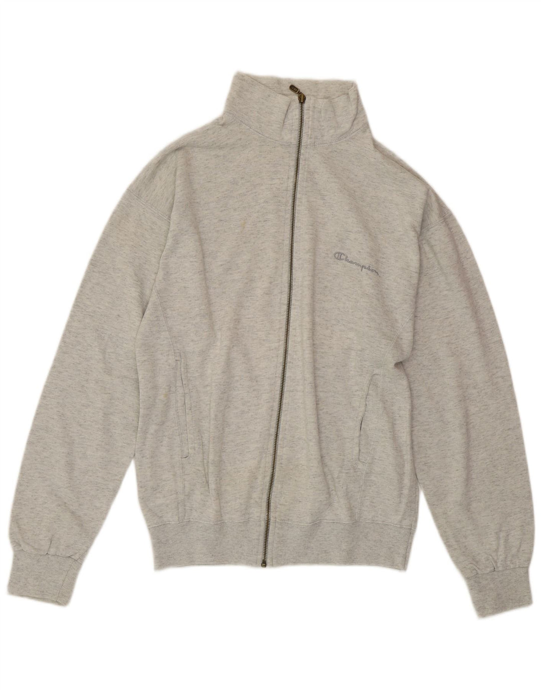 CHAMPION Womens Tracksuit Top Jacket UK 16 Large Grey Flecked