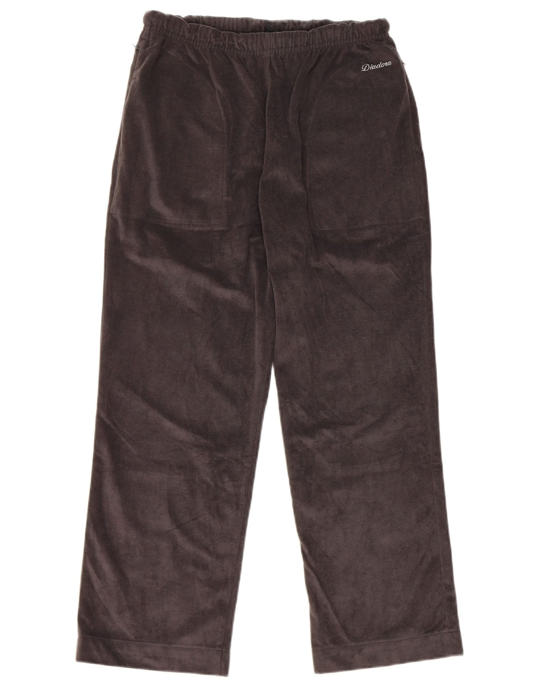 Diadora Womens Velour Tracksuit Trousers UK 10 Small  Grey Polyester
