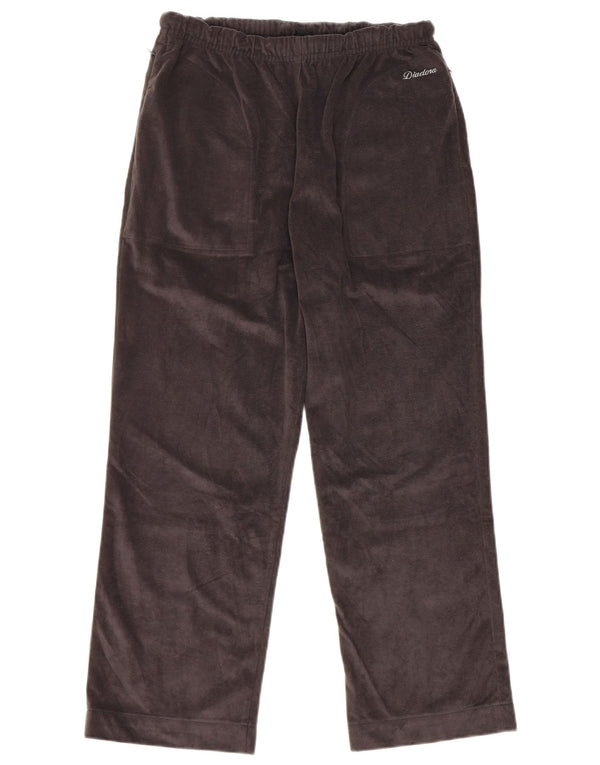 Diadora Womens Velour Tracksuit Trousers UK 10 Small  Grey Polyester