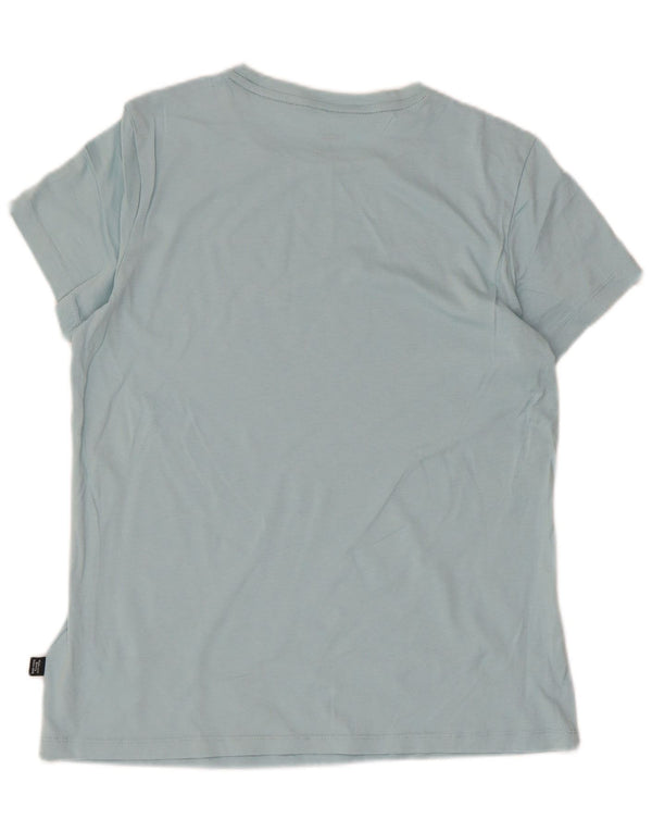 Puma Womens Graphic T-Shirt Top UK 12 Medium Blue Cotton