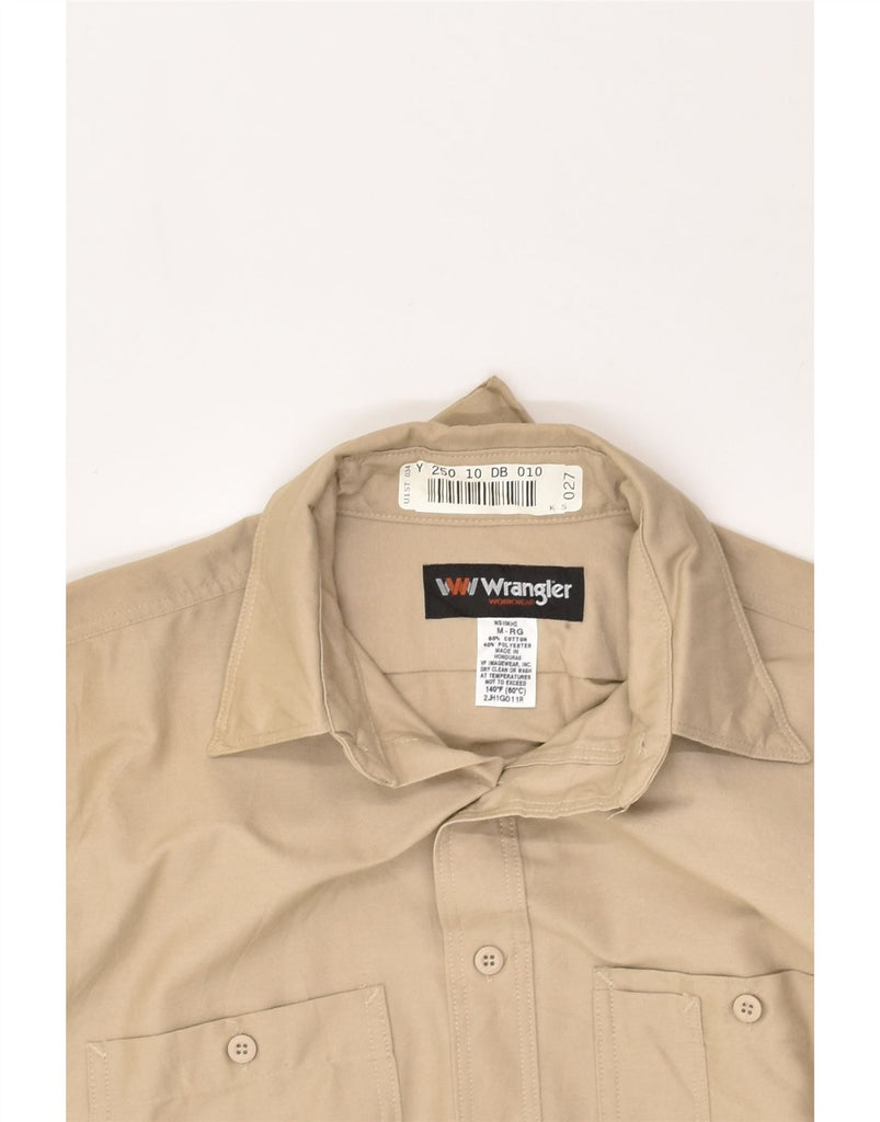 WRANGLER Mens Shirt Medium Beige Cotton | Vintage Wrangler | Thrift | Second-Hand Wrangler | Used Clothing | Messina Hembry 