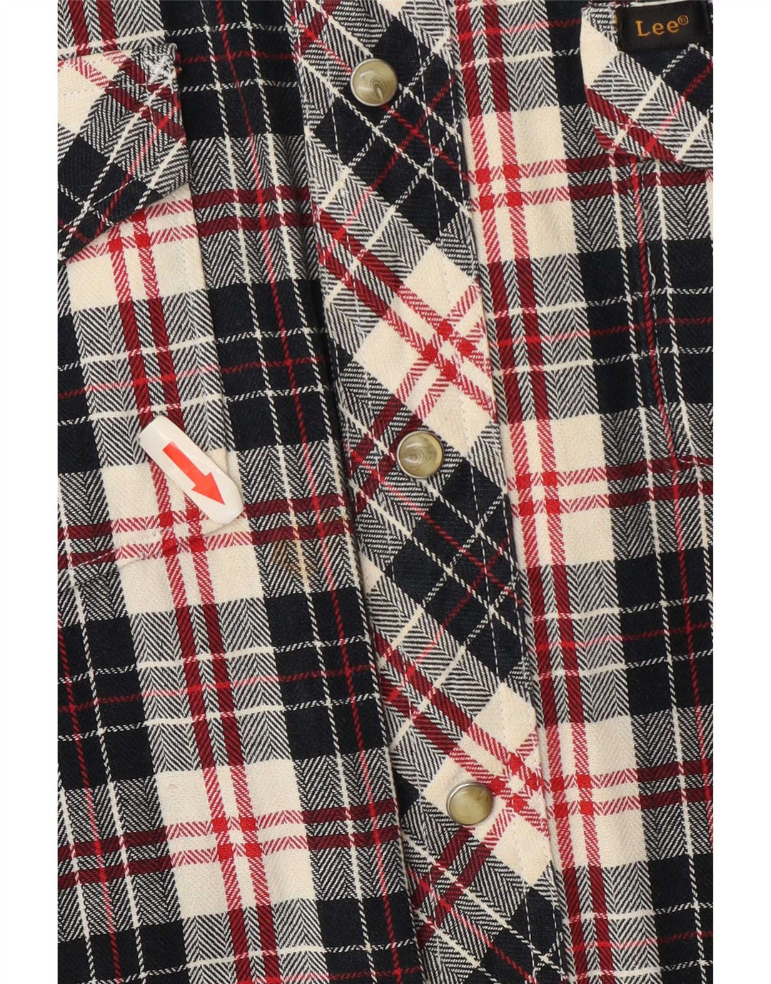 Lee Mens Flannel Shirt Medium Navy Blue Plaid Cotton