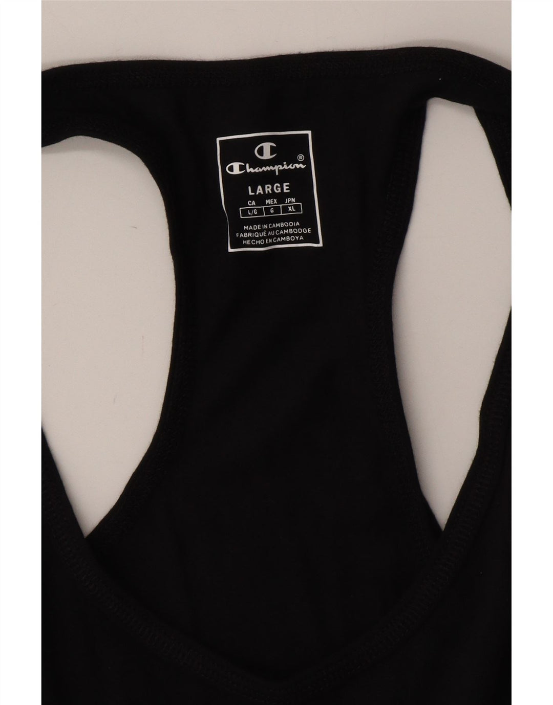 CHAMPION Womens Graphic Vest Top UK 14 Large Black