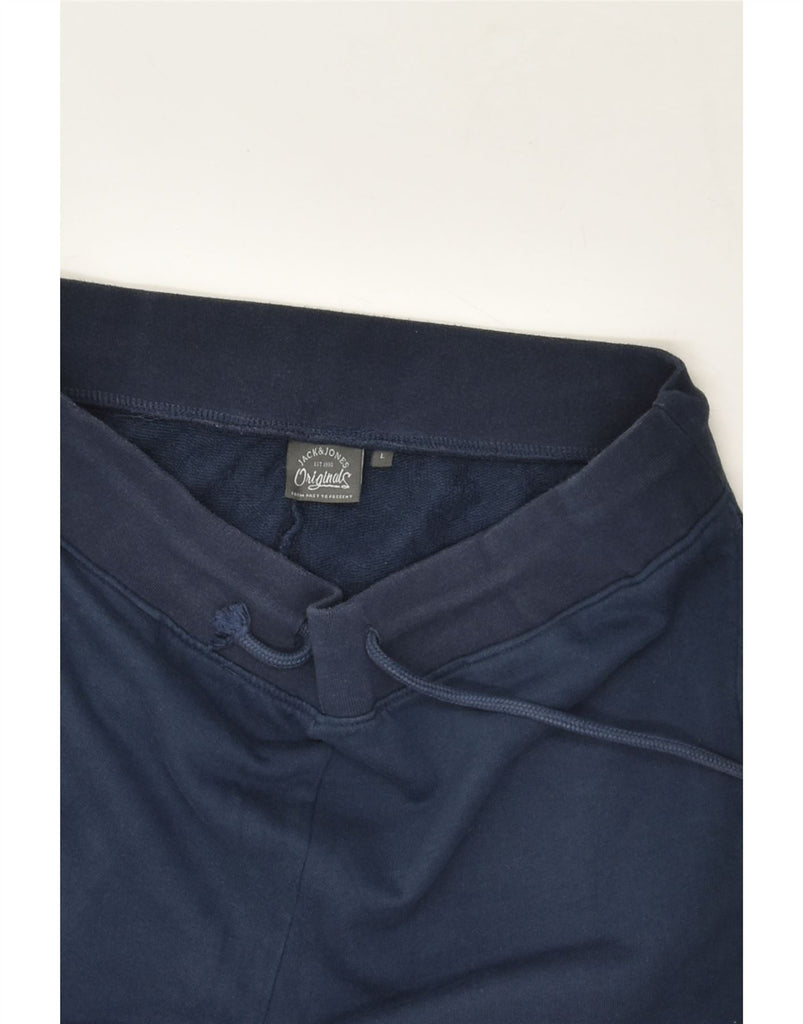 JACK & JONES Mens Graphic Sport Shorts Large Navy Blue Cotton | Vintage Jack & Jones | Thrift | Second-Hand Jack & Jones | Used Clothing | Messina Hembry 