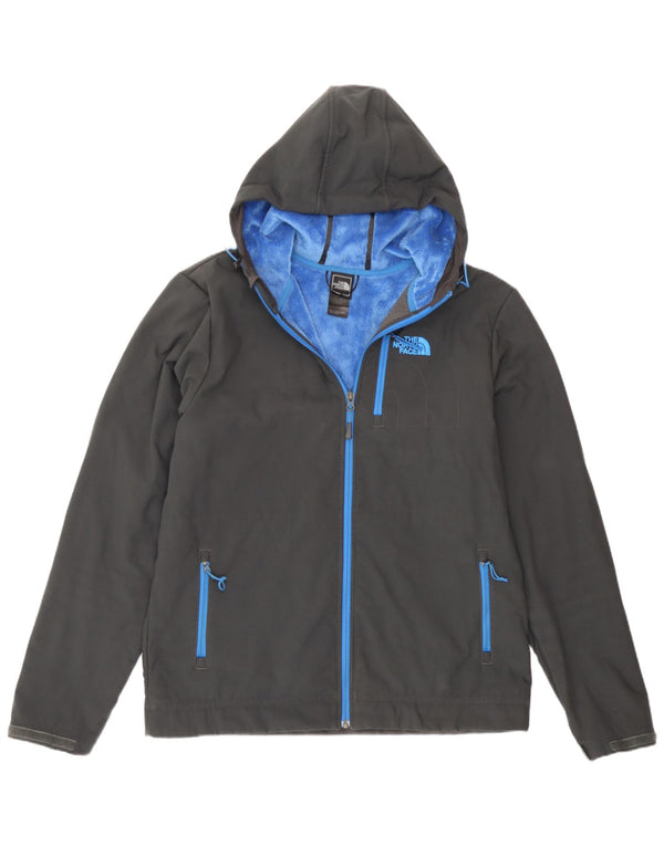 The North Face Mens Hooded Windbreaker Jacket UK 40 Large Grey Polyester
