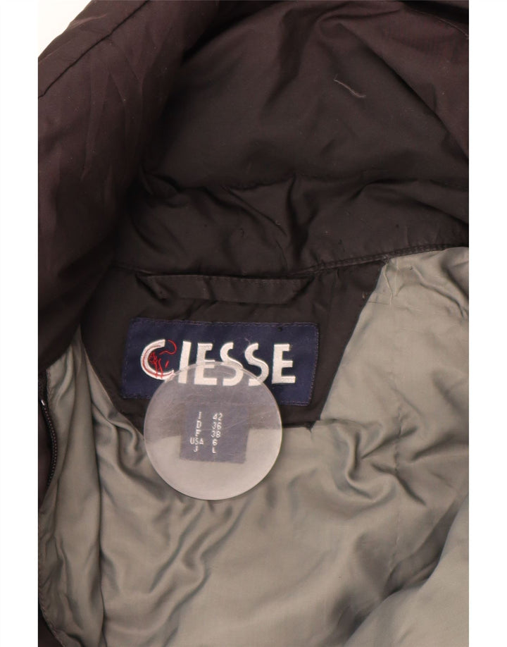 CIESSE PIUMINI Womens Hooded Padded Coat IT 42 Medium Black Polyester