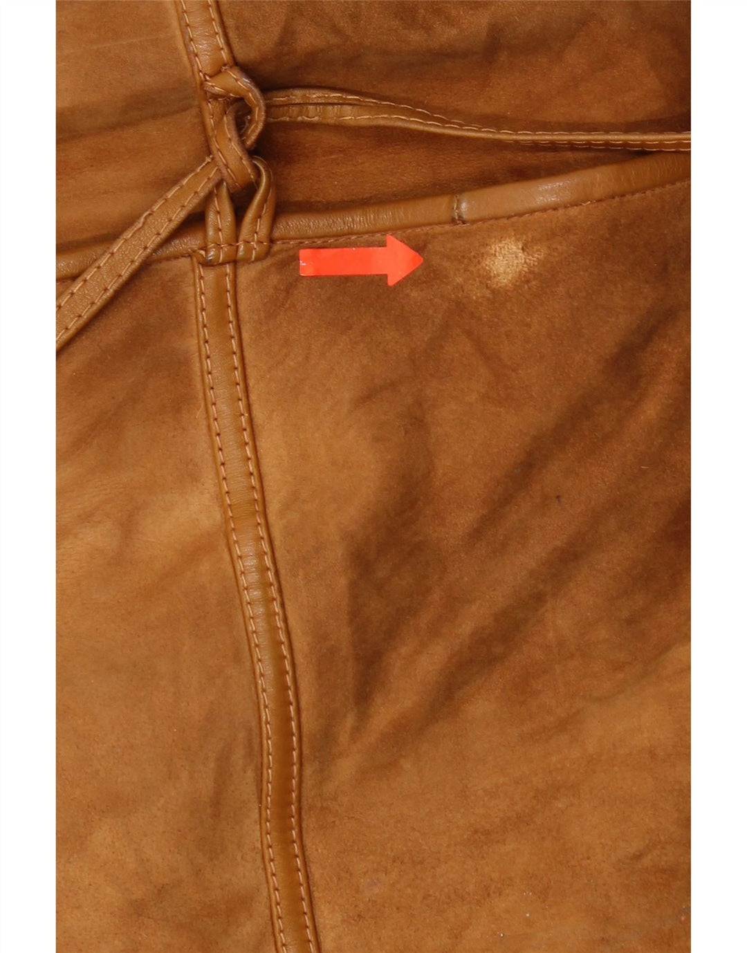 Vintage Womens Oversized Shearling Jacket IT 46 Large Brown Leather