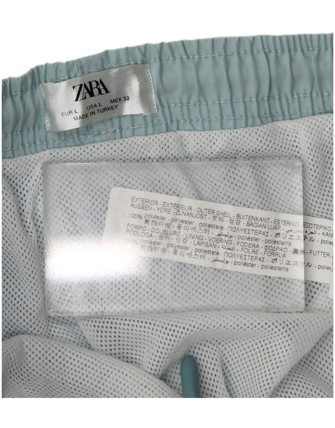 Zara Mens Swimming Shorts Large  Blue Polyester