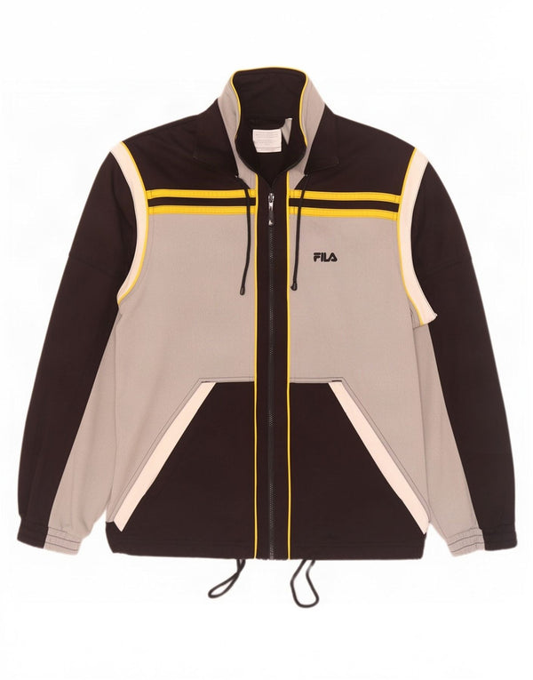 Fila Mens Tracksuit Top Jacket IT 50 Medium Grey Colourblock Polyester