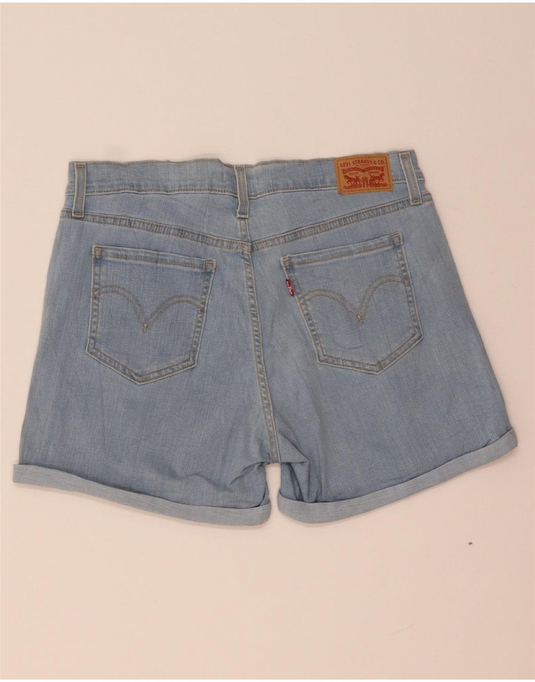 LEVI'S Womens Mid Rise Denim Shorts W31 Medium Blue Cotton