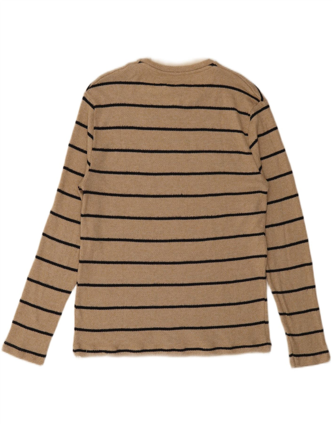 Zara Mens Top Long Sleeve Medium Beige Striped