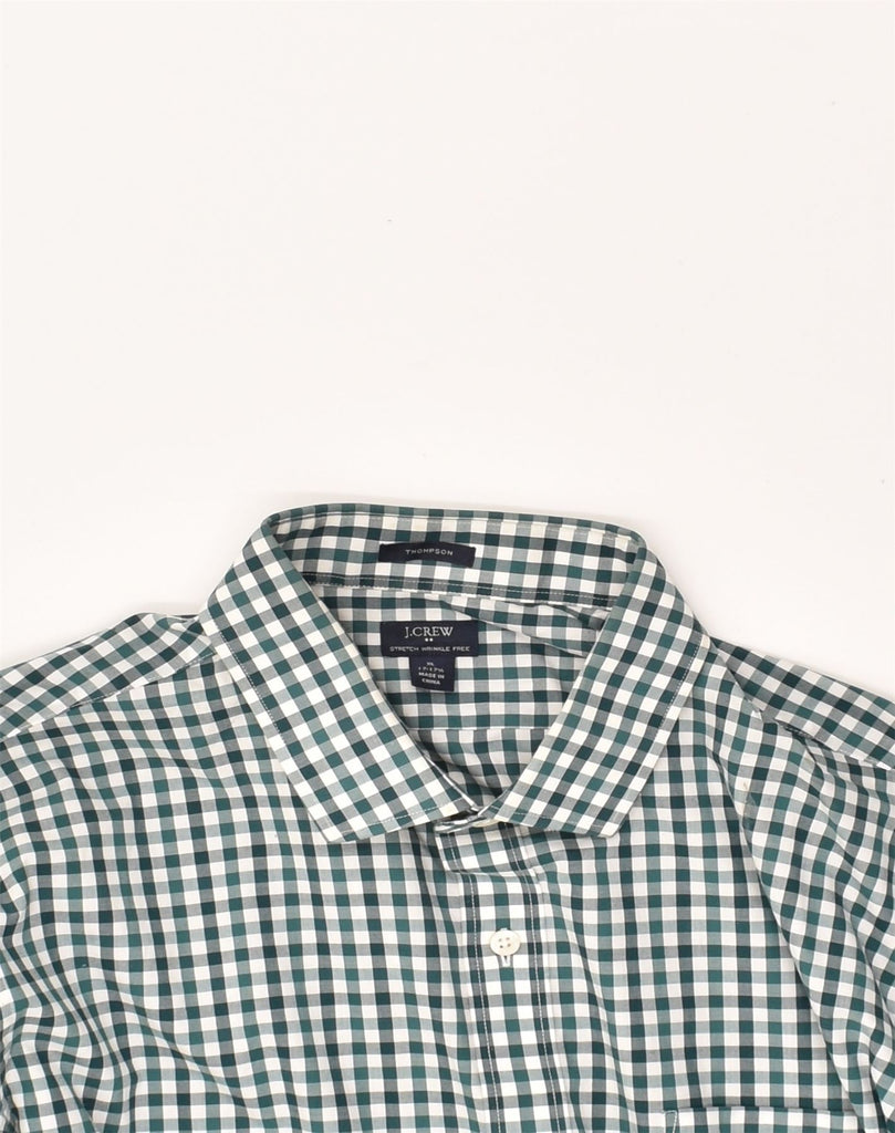 J. CREW Mens Thompson Shirt Size 171/2 XL Green Check Cotton | Vintage J. Crew | Thrift | Second-Hand J. Crew | Used Clothing | Messina Hembry 