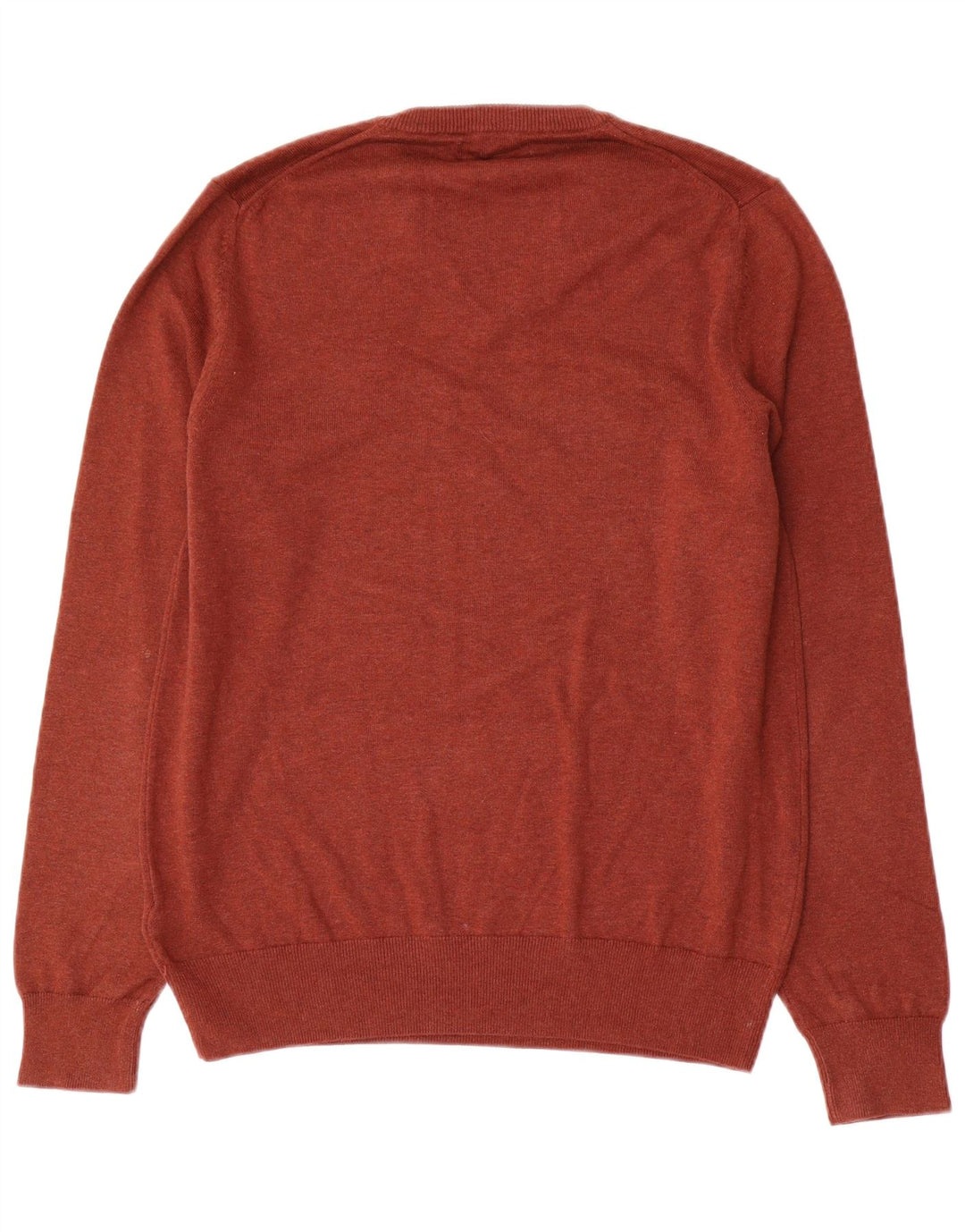 Marks & Spencer Mens V-Neck Jumper Sweater Medium Maroon Cotton