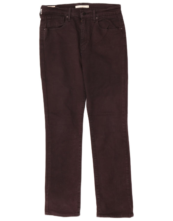 Levi's Womens 724 High Rise Straight Jeans W31 L30 Black Cotton