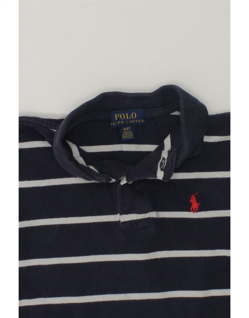 POLO RALPH LAUREN Baby Boys Polo Shirt 18-24 Months Navy Blue Striped | Vintage Polo Ralph Lauren | Thrift | Second-Hand Polo Ralph Lauren | Used Clothing | Messina Hembry 