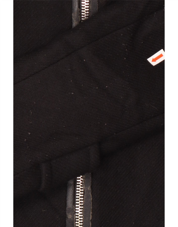 Zara Womens Hooded Windbreaker Jacket UK 14 Medium Black Polyester