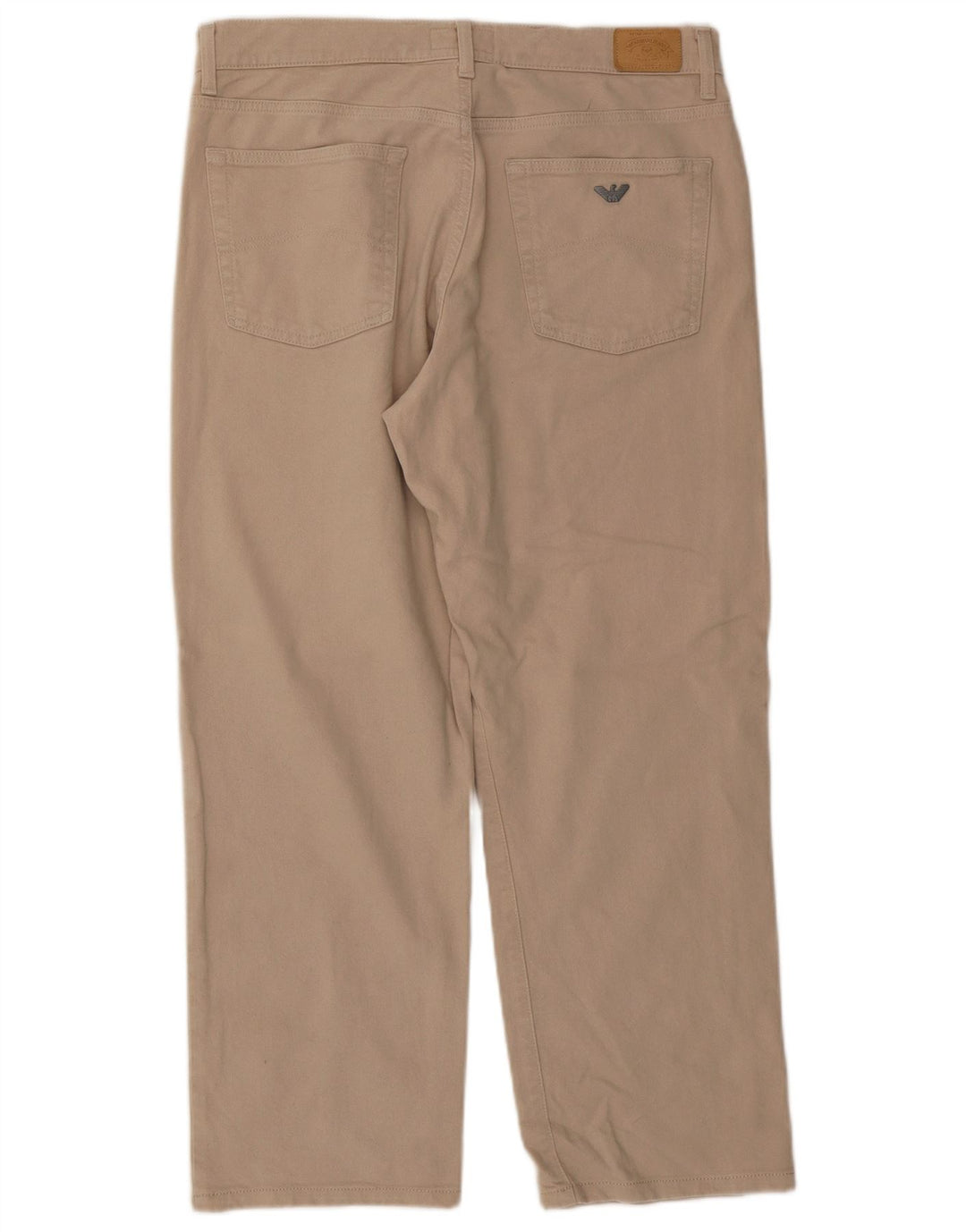 Armani Mens Straight Casual Trousers W36 L27 Beige