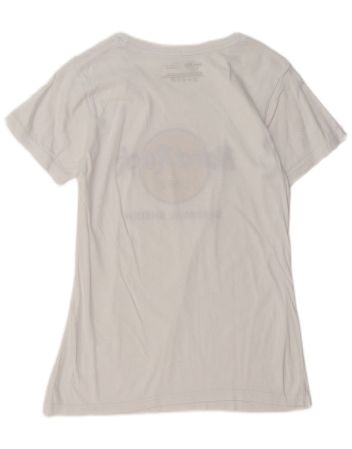 HARD ROCK CAFE Womens Graphic T-Shirt Top UK 10 Small White
