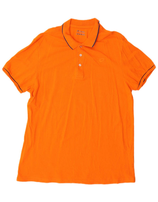 LOTTO Mens Polo Shirt XL Orange Cotton