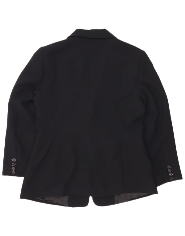 Zara Womens 2 Button Blazer Jacket EU 44 XL Black Polyester