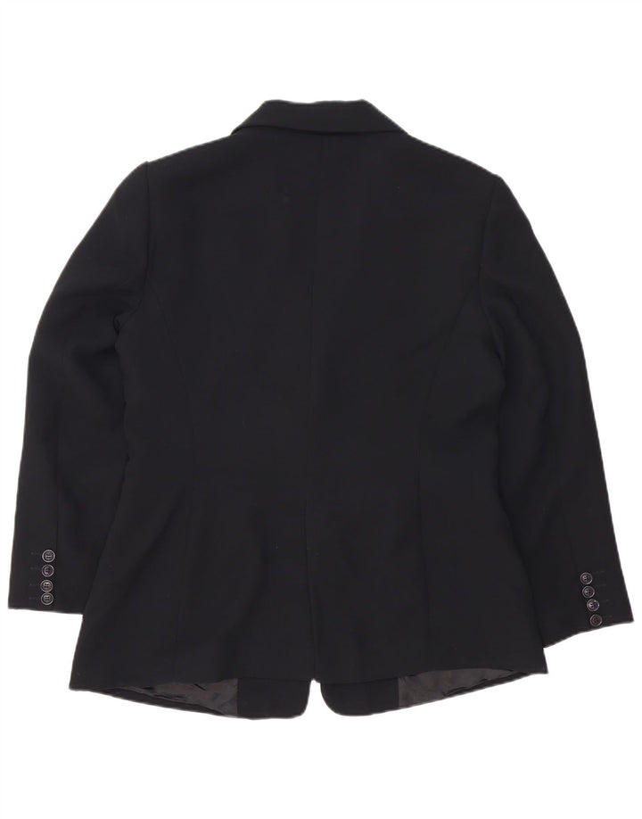 Zara Womens 2 Button Blazer Jacket EU 44 XL Black Polyester