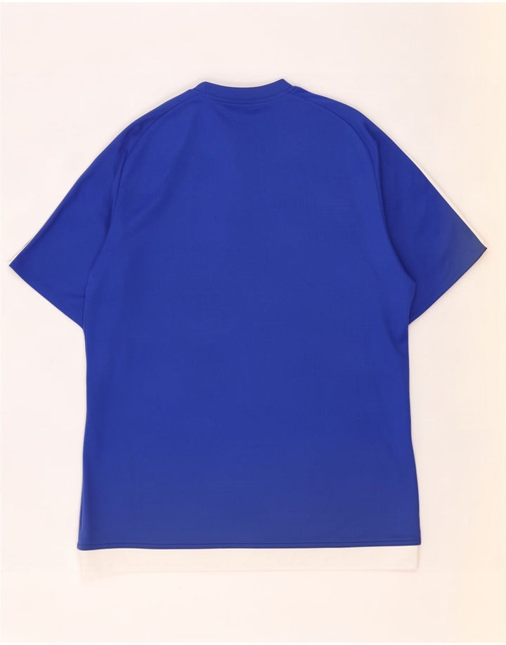 Adidas Mens Climalite T-Shirt Top Medium Blue Colourblock Polyester