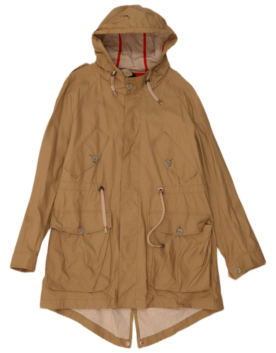 Solange Mens Hooded Raincoat UK 38 Medium Khaki Lycra
