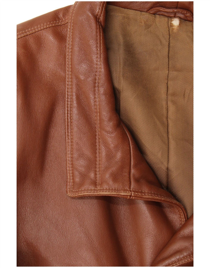 Scout Mens Leather Jacket UK 40 Large Brown
