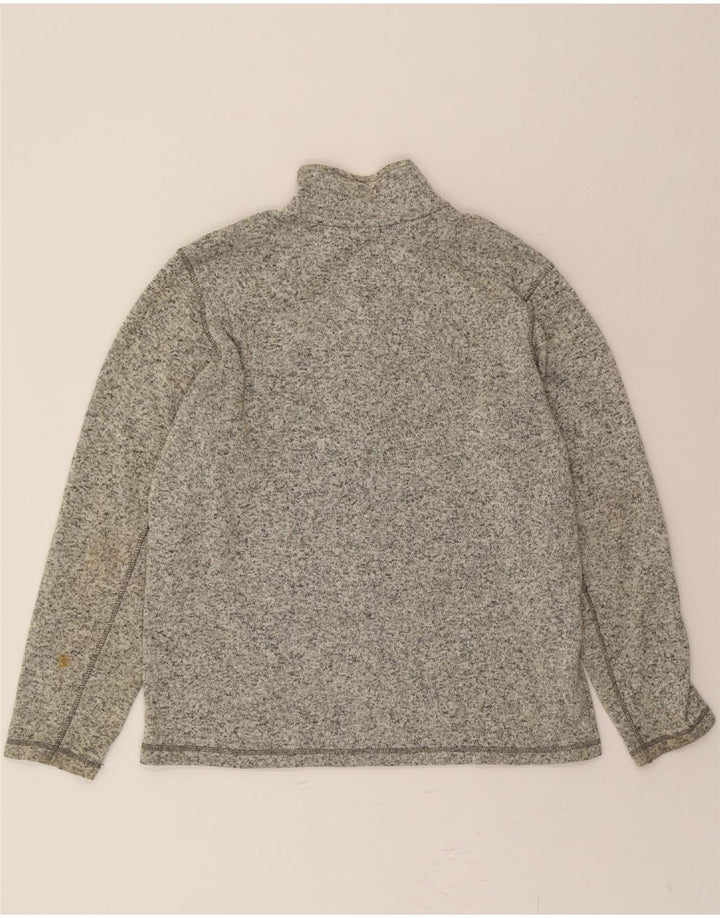 EDDIE BAUER Mens Zip Neck Sweatshirt Jumper Large Grey Flecked Polyester Vintage Eddie Bauer and Second-Hand Eddie Bauer from Messina Hembry 