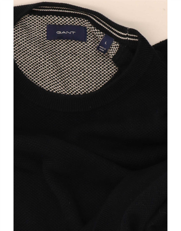 Gant Mens Crew Neck Jumper Sweater Large Navy Blue