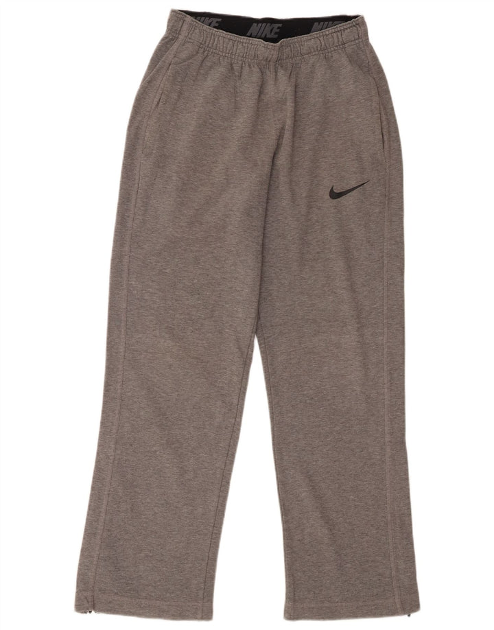NIKE Mens Dri Fit Tracksuit Trousers Small  Grey Cotton