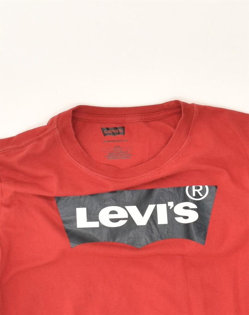 LEVI'S Boys Graphic T-Shirt Top 15-16 Years Red Cotton | Vintage Levi's | Thrift | Second-Hand Levi's | Used Clothing | Messina Hembry 