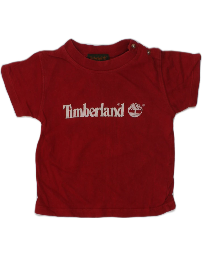 TIMBERLAND Baby Boys Graphic T-Shirt Top 6-9 Months Red Cotton | Vintage Timberland | Thrift | Second-Hand Timberland | Used Clothing | Messina Hembry 